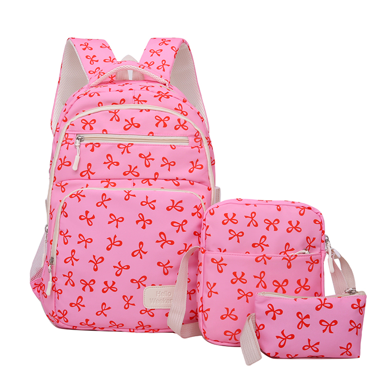 Sling Backpack Shoulder - 3-teiliger süßer Rucksack mit Schleifendruck, Sling