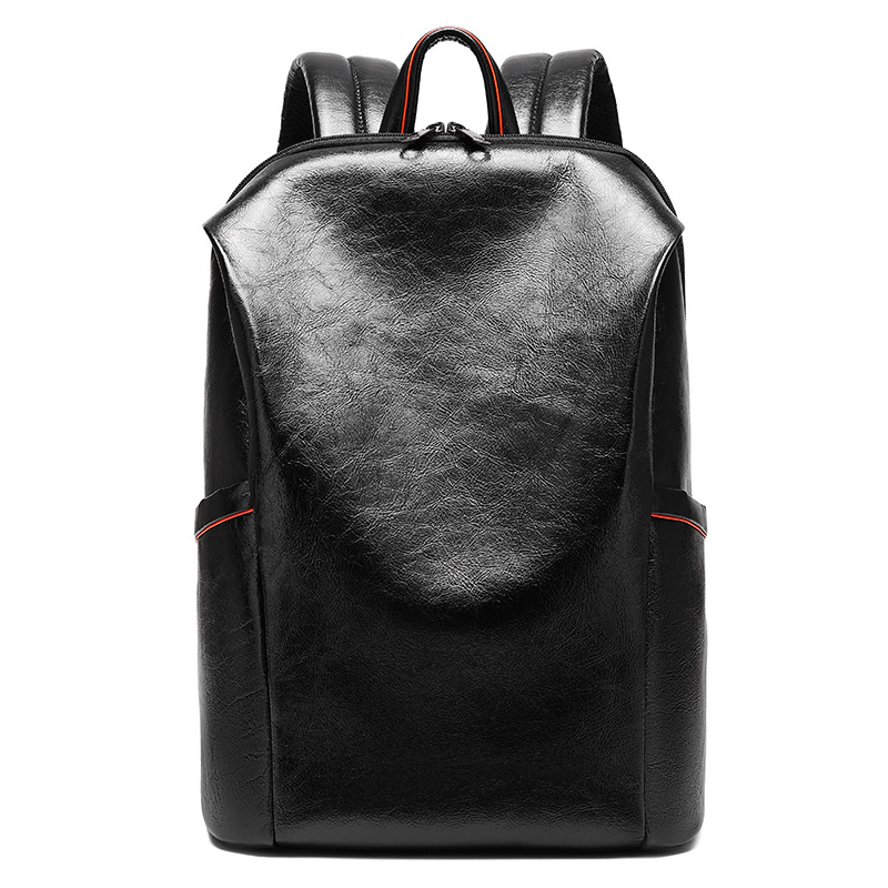 Leather Backpack Vintage - Herren-Rucksack aus echtem schwarzem Leder, Vintage-Design,