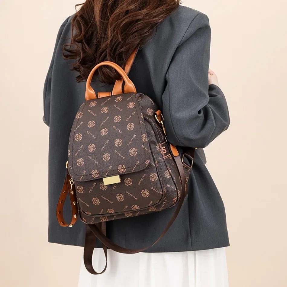 Retro bedruckter Rucksack für  – Leather Backpack Vintage Bewertung und Preis