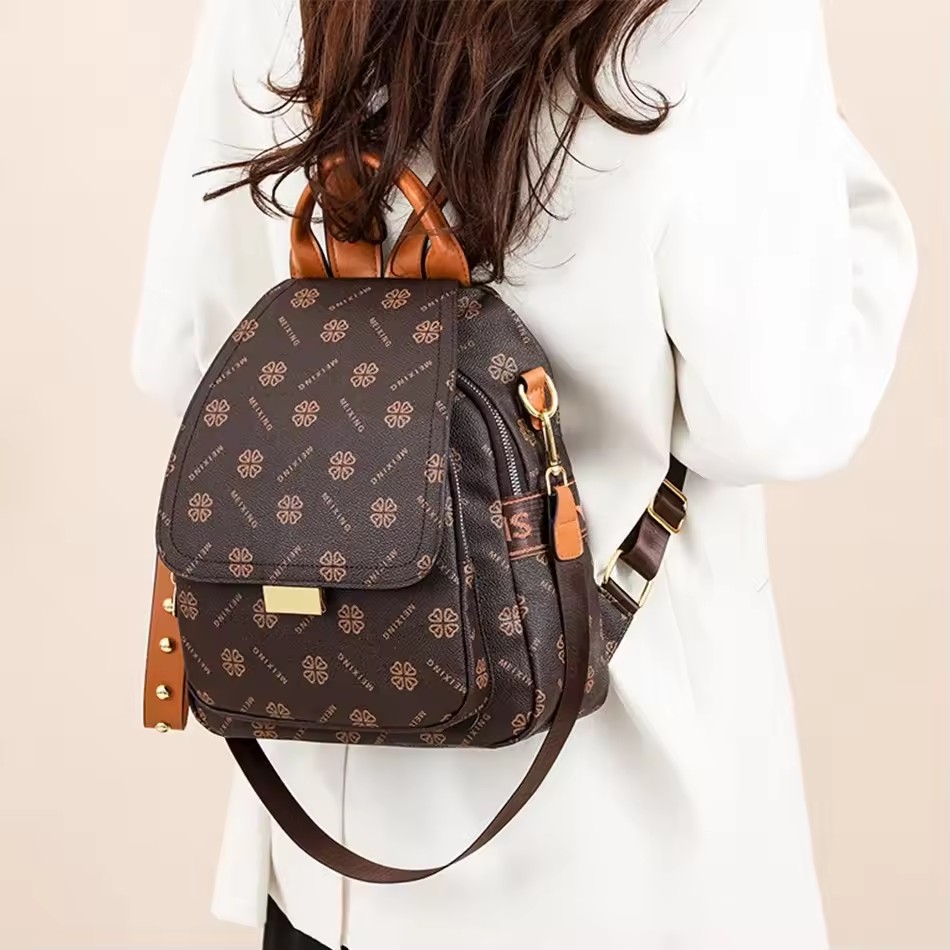 Retro bedruckter Rucksack für  – Leather Backpack Vintage Bewertung und Preis