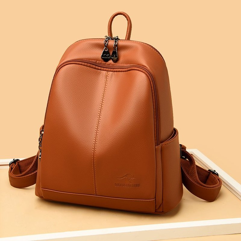Neue koreanische weiche PU-Led – Leather Backpack Vintage Bewertung und Preis
